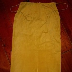 Asymmetrical suede skirt